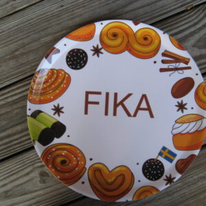 Round Fika tray  15"  laminated wood  Made in Sweden