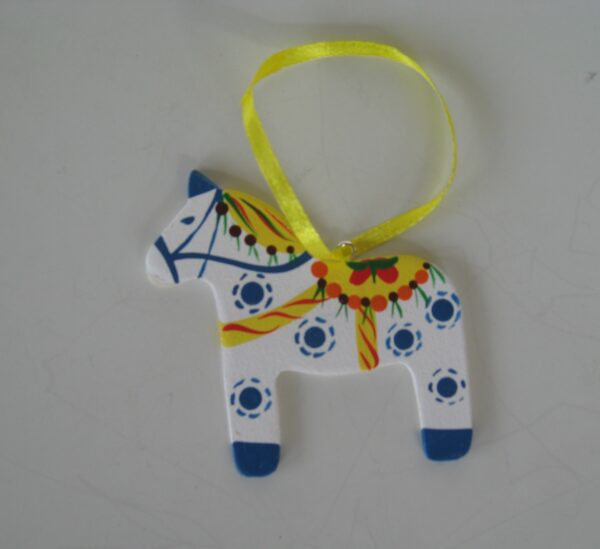 Old style Dala horse ornament w/spots Made in Sweden 3" x 3"