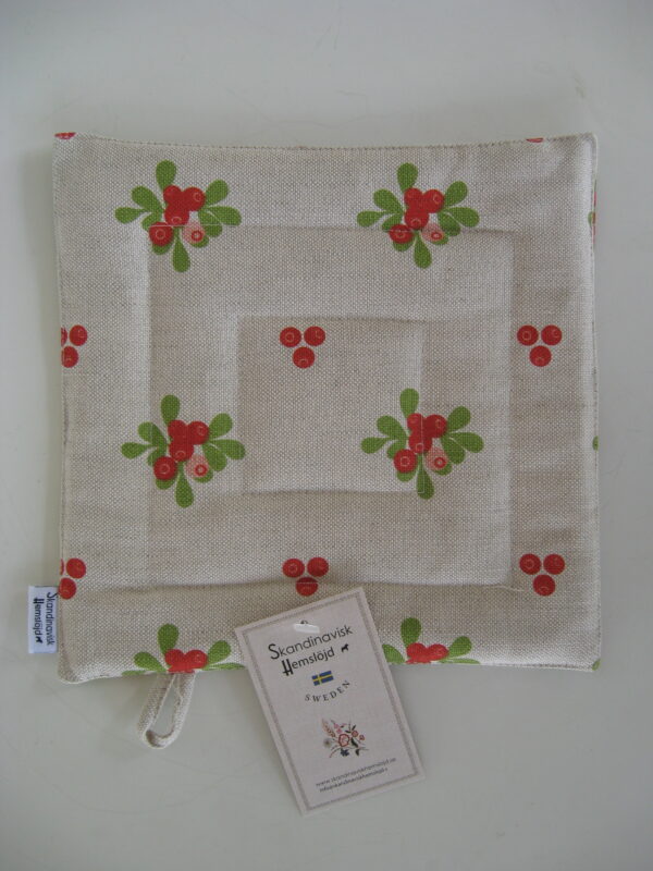 Lingonberry pot holder  9" x 9" Made in Sweden