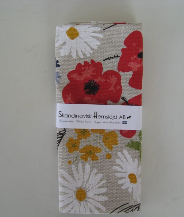 "Flowers" dish towel  "27 x 18"  Made in Sweden