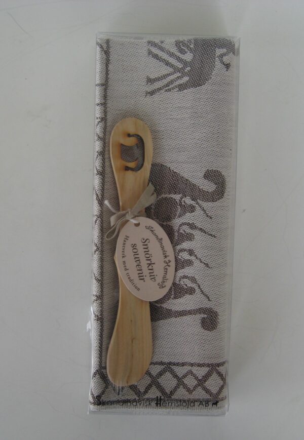 Boxed dish towel "Vikings" and spreader (Viking ship")  27" x 18"  Made in Sweden