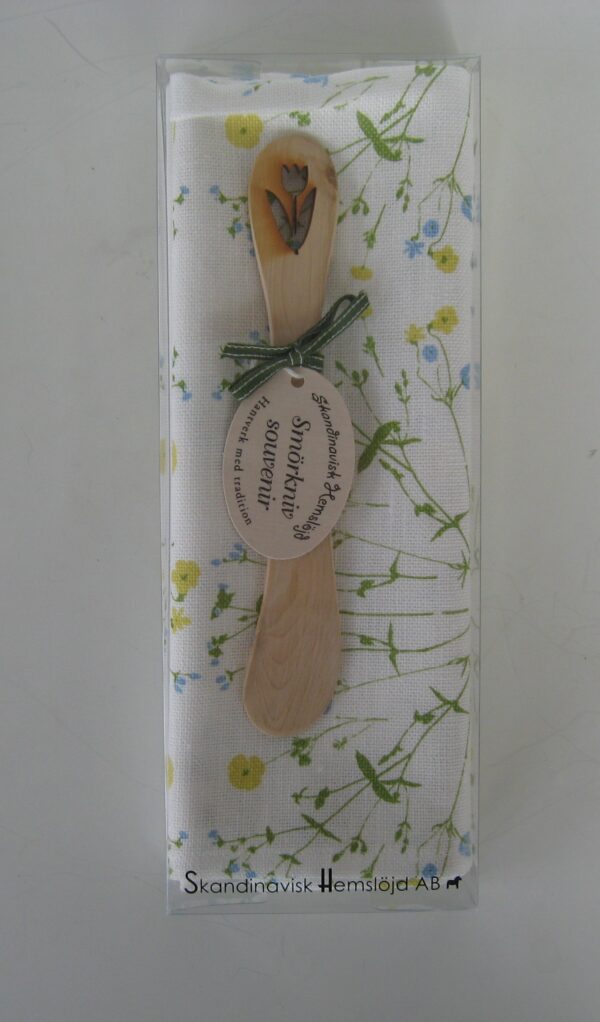 Boxed dish towel  "Meadow" and juniper spreader (tulip) 27" x 18"  Made in Sweden