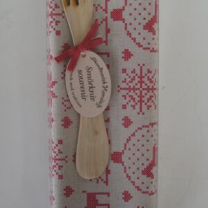 Boxed dish towel and juniper spreader set Christmas symbols 27" x 18" Made in Sweden