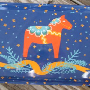 Almond Cake Tray "Dala Horse" melamine 15" x 6.5"