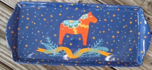 Almond Cake Tray "Dala Horse" melamine 15" x 6.5"