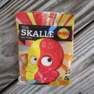 "Sur Skalle"  (sour skulls)  candy from Bubs Godis, Sweden   90 grams