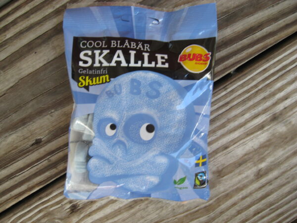 "Cool Blueberries"  Skulls, Bubs Godis, Sweden, 175 grams