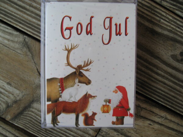 Boxed Christmas Cards "God Jul" English text 12 cards 7" x 5"