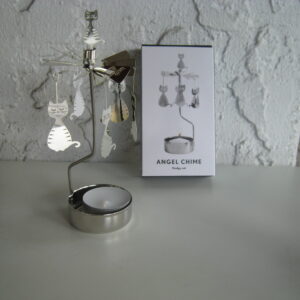 "Dodgy cat" angel chimes Pluto of Sweden 6.5" x 2"