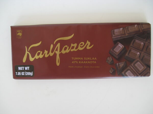 Fazer dark chocolte bar 47% cocoa Finland