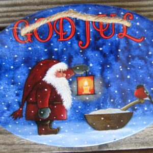 Ceramic "God Jul" sign 8.75" x 6"