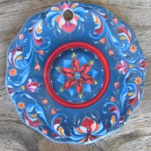 Ceramic "Rosemaling" ornament  3"