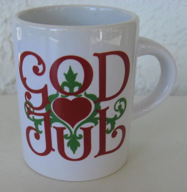 Ceramic "God Jul" glögg cup  2.5" diameter x 2"