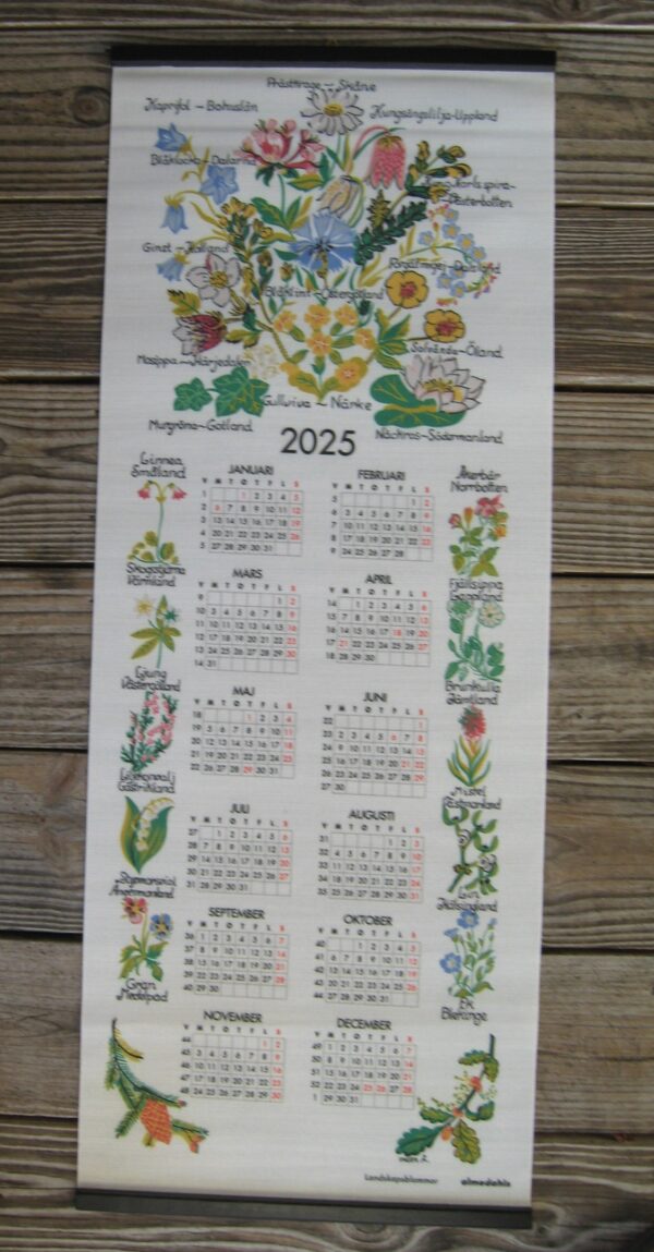 Fabric "Swedish Landscape" calendar 2025   36" x 13.5"