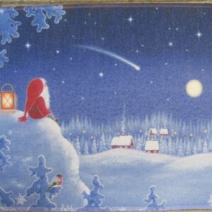 Linen "Christmas scene" place mat   15.5" x 12"