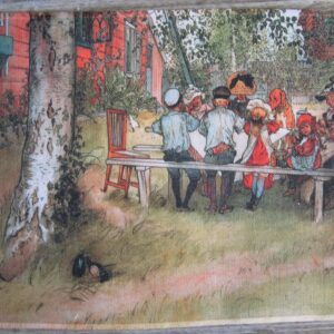 Linen "Breakfast under Birches" place mat  15.5" x 12"