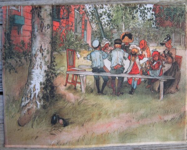 Linen "Breakfast under Birches" place mat  15.5" x 12"