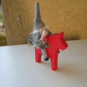 Tomte on Dala horse 8"