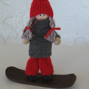 tomte girl on snowboard  5" x 4"  Sweden