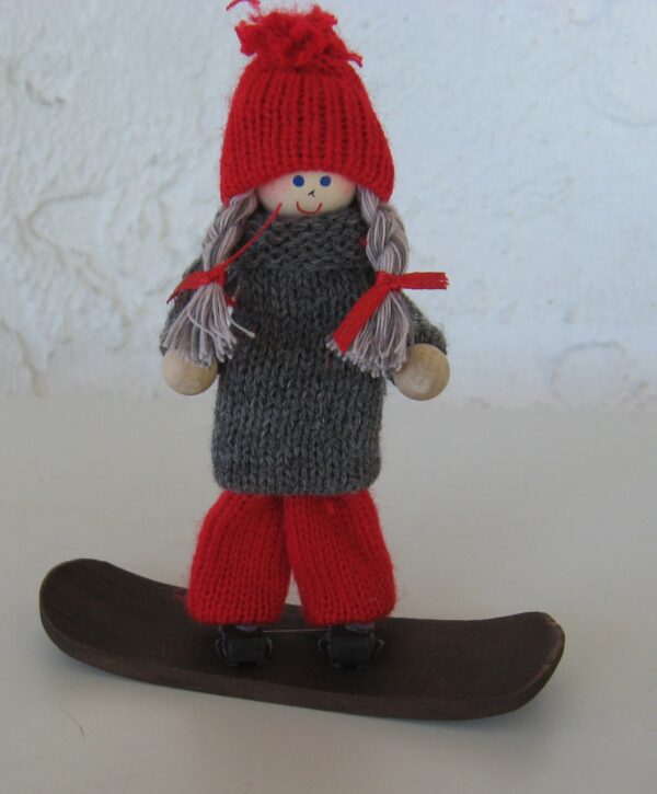 tomte girl on snowboard  5" x 4"  Sweden
