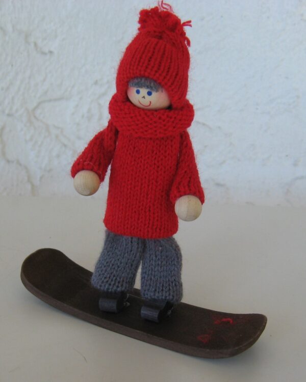 tomte on snowboard 5" x 4" Sweden