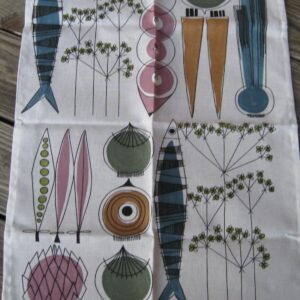 Almedahls "Picknick" blue tea towel  27" x 18"