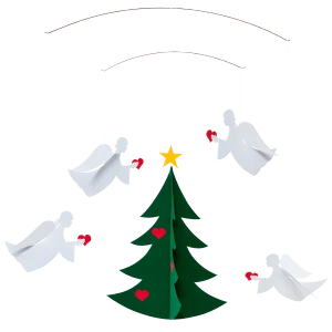 "Christmas Tree with 4 Angels"  mobile   Flensted of Denmark   15" x 17"