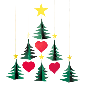 "Six Christmas Trees" mobile   Flensted of Denmark   17" x 14"